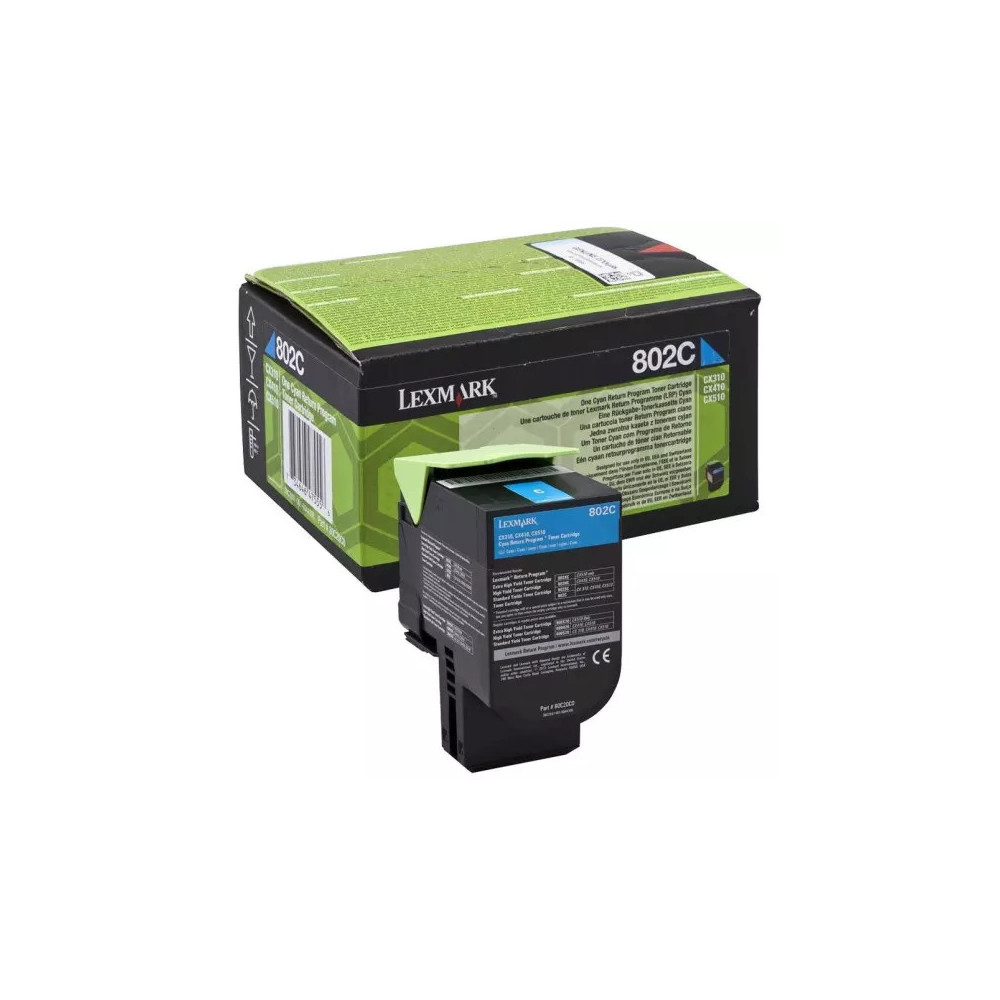 toner original Lexmark 802C (80C20C0) cyan