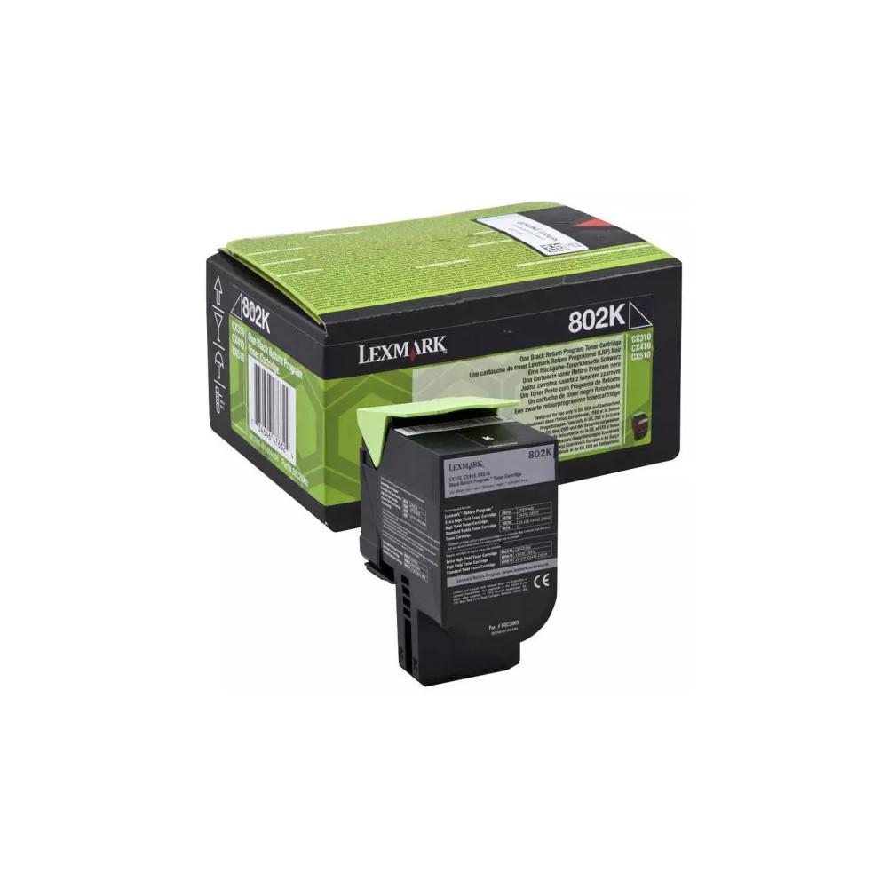 toner original Lexmark 802K (80C20K0) noir