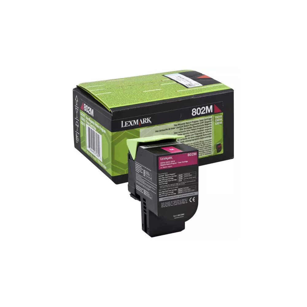 toner original Lexmark 802M (80C20M0) magenta