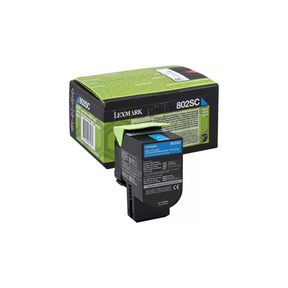 toner original Lexmark 802SC (80C2SC0) cyan