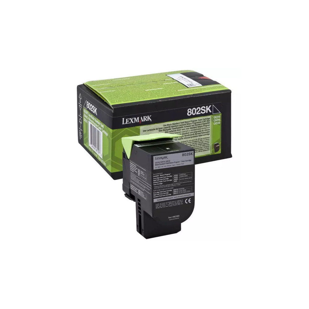 toner original Lexmark 802SK (80C2SK0) noir