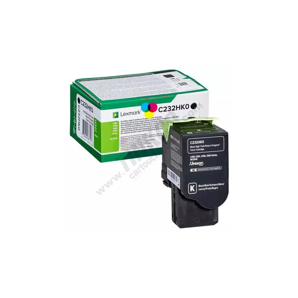 toner original Lexmark C232HK (C232HK0) noir