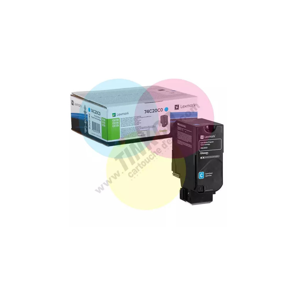 toner original Lexmark CS720/ CS725 (74C20C0) cyan