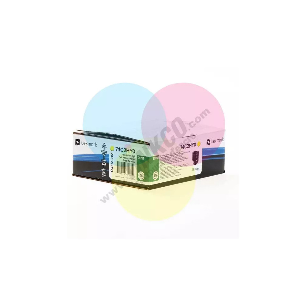 toner original Lexmark CS725 (74C2HY0) jaune