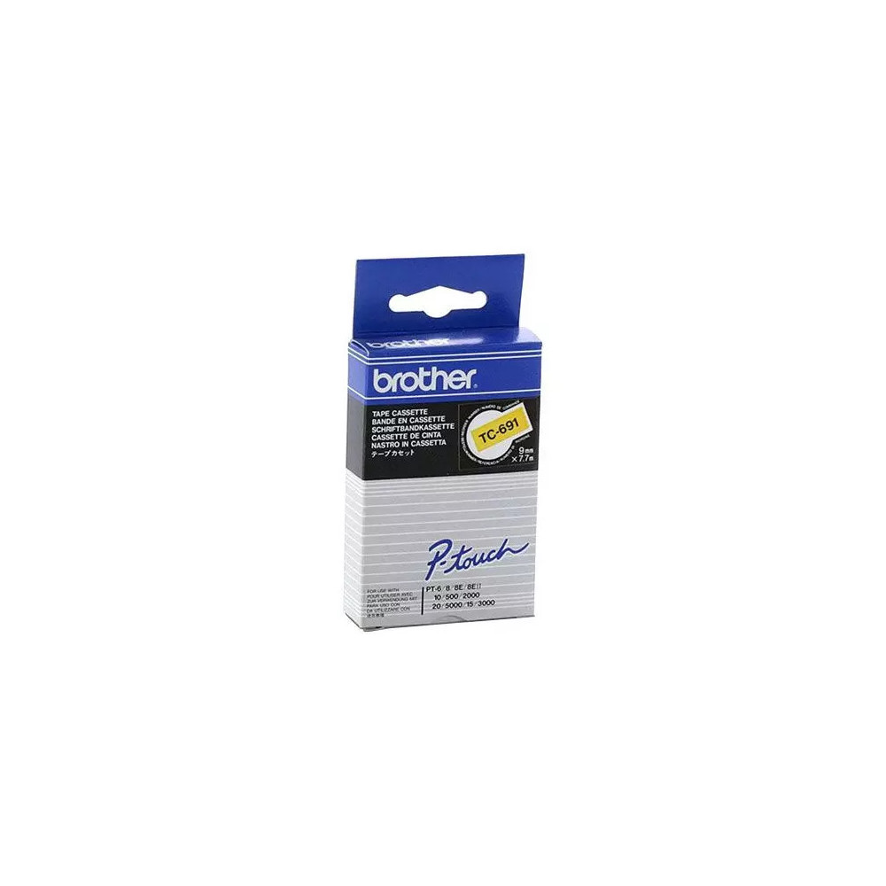 Cassette à ruban Brother TZe-111 6mm noir/transparent