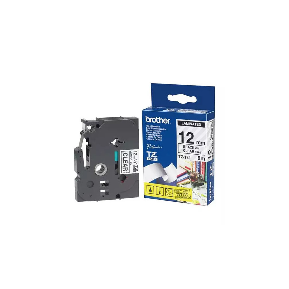 Cassette à ruban Brother TZe-141 18mm noir/transparent
