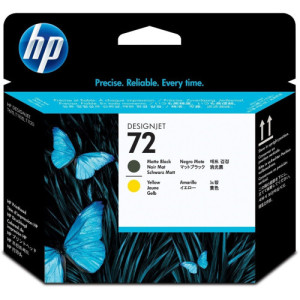 Têtes d'impression noir mat et jaune HP72 (C9384A)