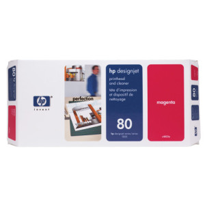 Tête d'impression et dispositif de nettoyage magenta HP 80 (C4822A)